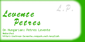 levente petres business card
